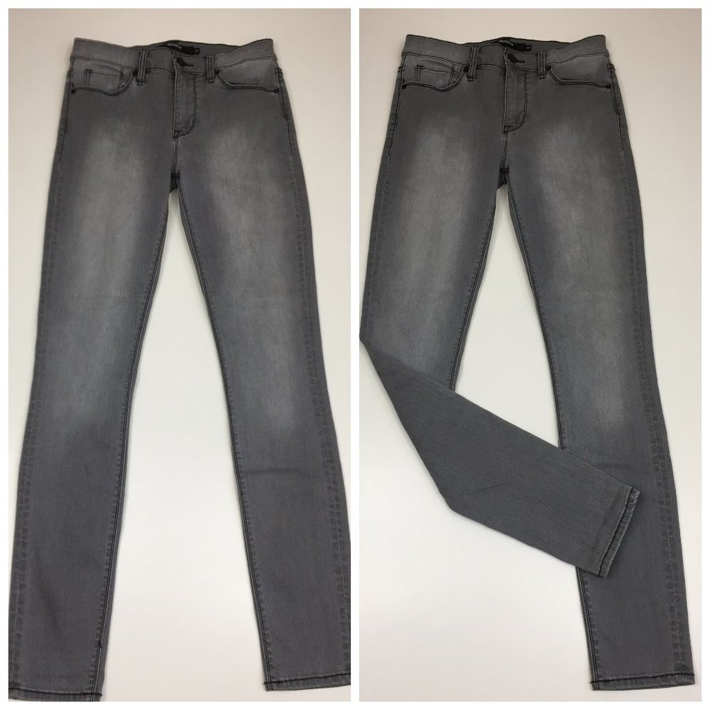 HUDSON Gray Wash NICO 5 Pocket Logo Hardware Super Skinny Jeans